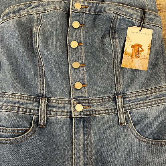 Sincerely Jules strapless denim dress -sz small/ medium - Picture 2 of 5